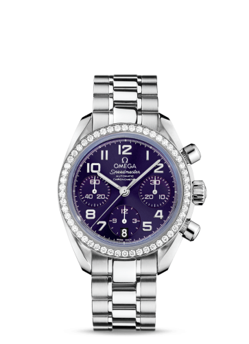Omega Speedmaster Date 38 Stainless Steel / Diamond / Purple / Bracelet